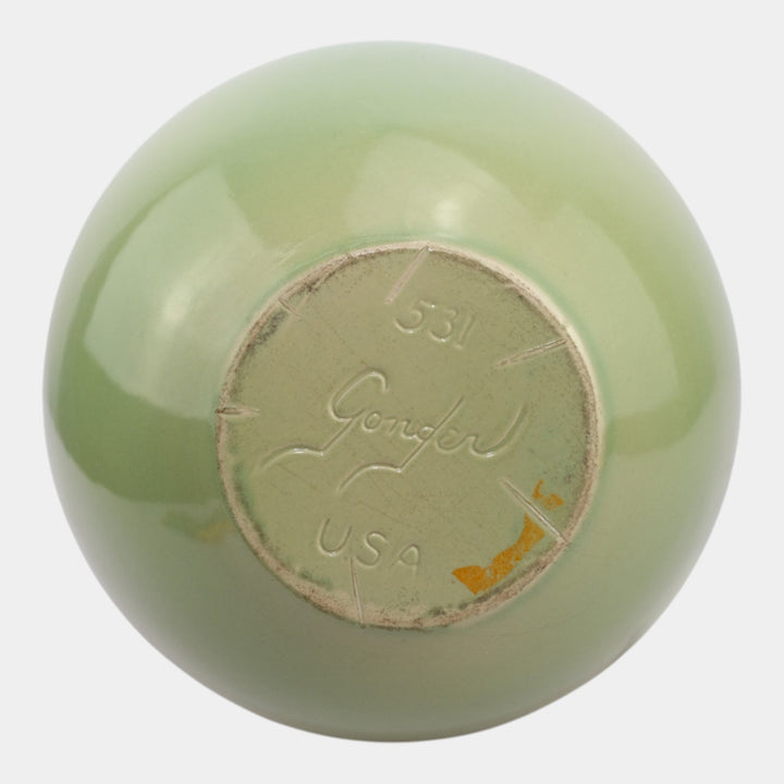 Gonder Imperial Line Celadon Green Mid Century Modern Long Neck Floor Vase 531 - Just Art Pottery