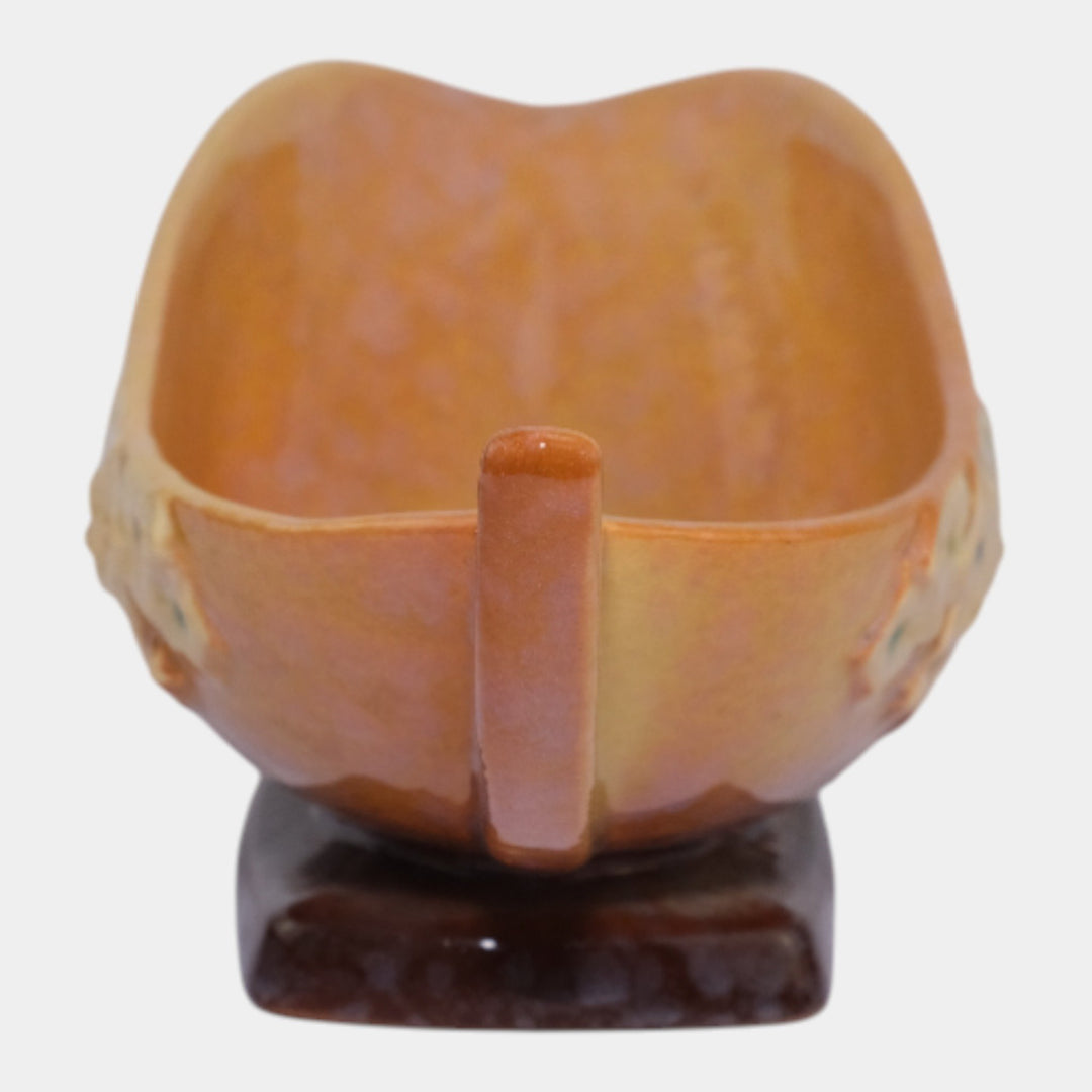 Roseville Wincraft Orange 1948 Mid Century Modern Pottery Console Bowl 227-10 - Just Art Pottery