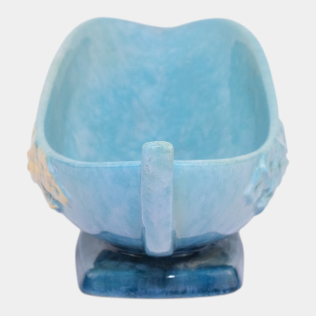 Roseville Wincraft Blue 1948 Mid Century Modern Pottery Console Bowl 227-10 - Just Art Pottery