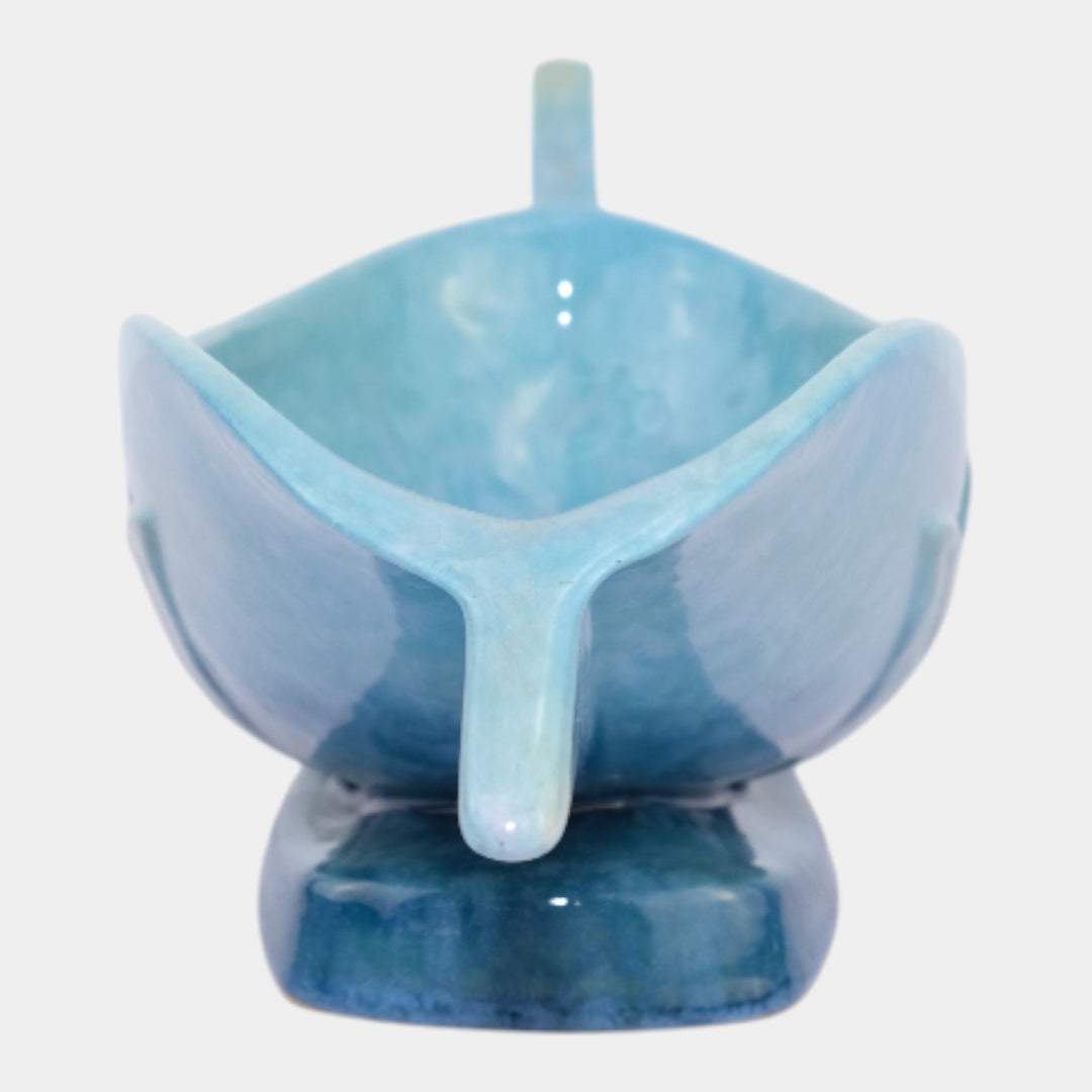 Roseville Wincraft Blue 1948 Mid Century Modern Pottery Console Bowl 227-10 - Just Art Pottery