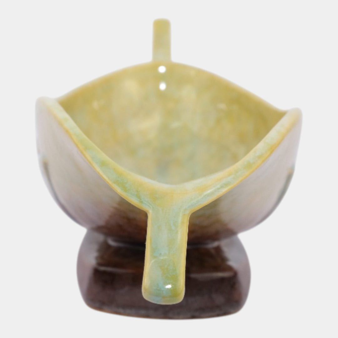 Roseville Wincraft Green 1948 Mid Century Modern Pottery Console Bowl 227-10 - Just Art Pottery