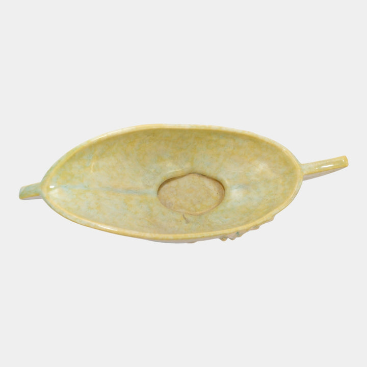 Roseville Wincraft Green 1948 Mid Century Modern Pottery Console Bowl 227-10 - Just Art Pottery