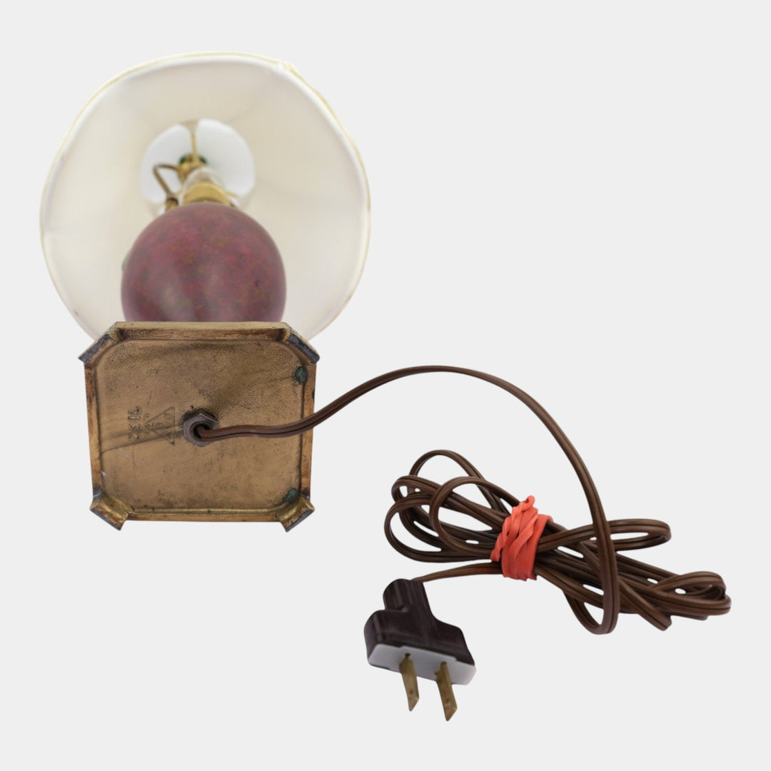 Roseville 1930s Mottled Red Glaze Vintage Art Pottery Ceramic Factory Lamp - Just Art Pottery