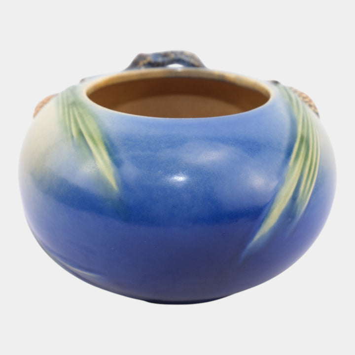 Roseville Pine Cone Blue 1936 Vintage Art Deco Pottery Ceramic Bowl 278-4 - Just Art Pottery