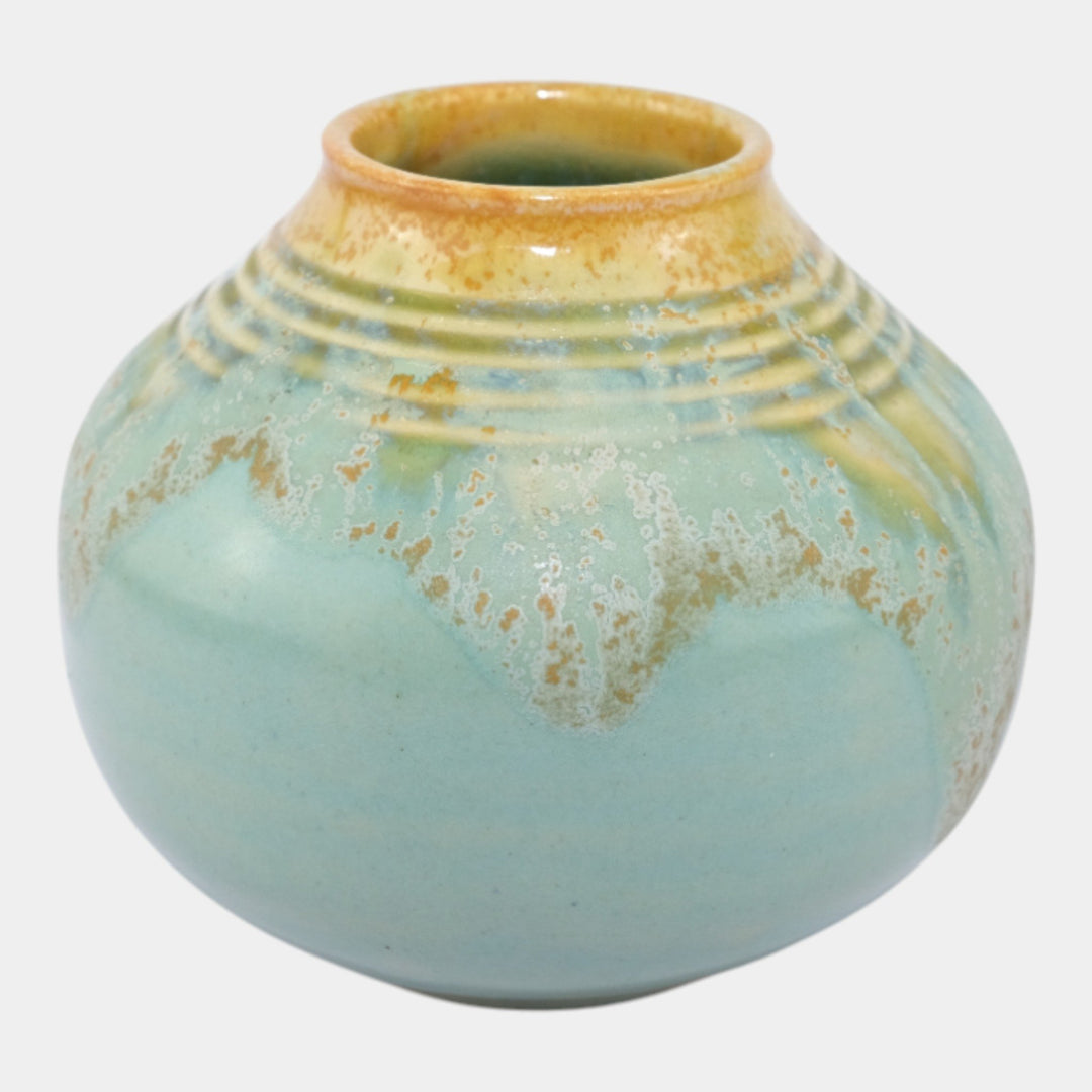 Roseville Imperial II Blue 1930 Vintage Art Deco Pottery Vase 466-4 - Just Art Pottery