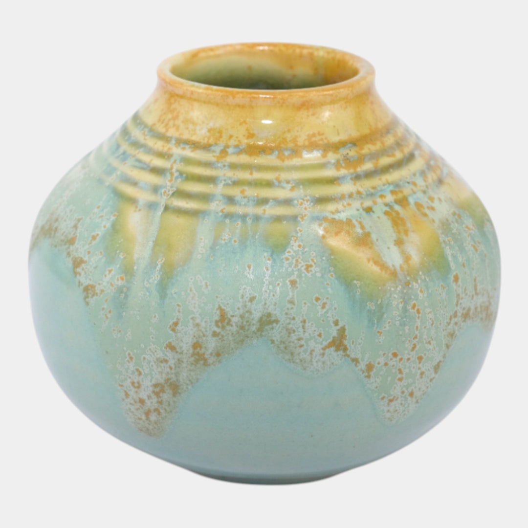 Roseville Imperial II Blue 1930 Vintage Art Deco Pottery Vase 466-4 - Just Art Pottery