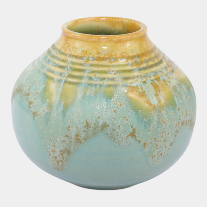 Roseville Imperial II Blue 1930 Vintage Art Deco Pottery Vase 466-4 - Just Art Pottery