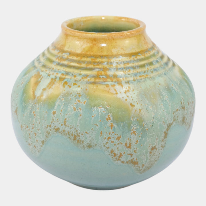 Roseville Imperial II Blue 1930 Vintage Art Deco Pottery Vase 466-4 - Just Art Pottery