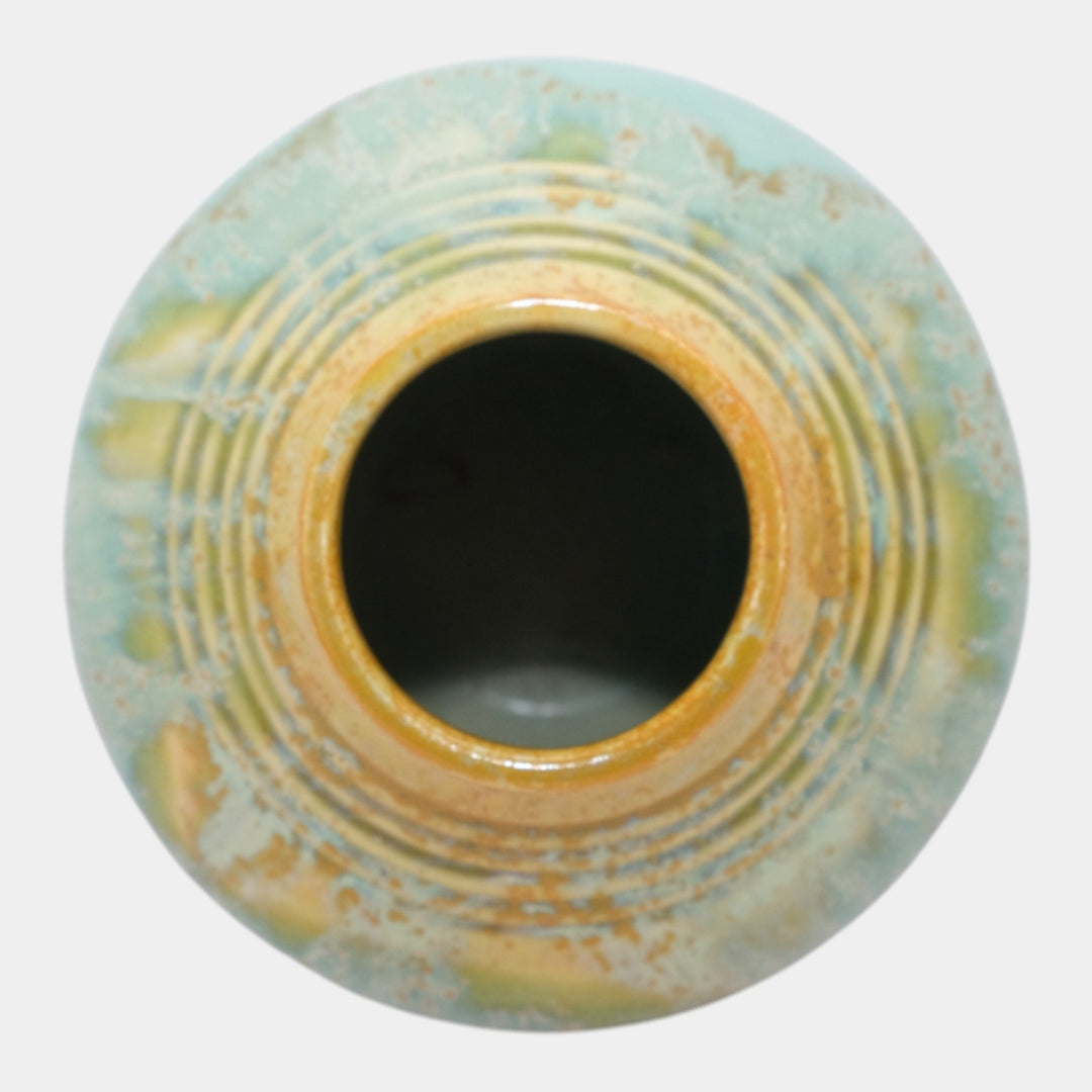 Roseville Imperial II Blue 1930 Vintage Art Deco Pottery Vase 466-4 - Just Art Pottery