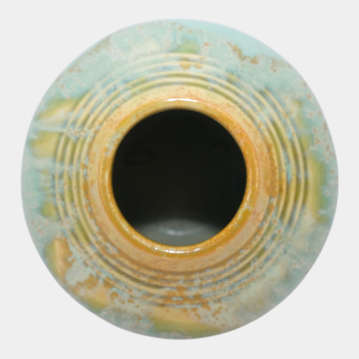 Roseville Imperial II Blue 1930 Vintage Art Deco Pottery Vase 466-4 - Just Art Pottery