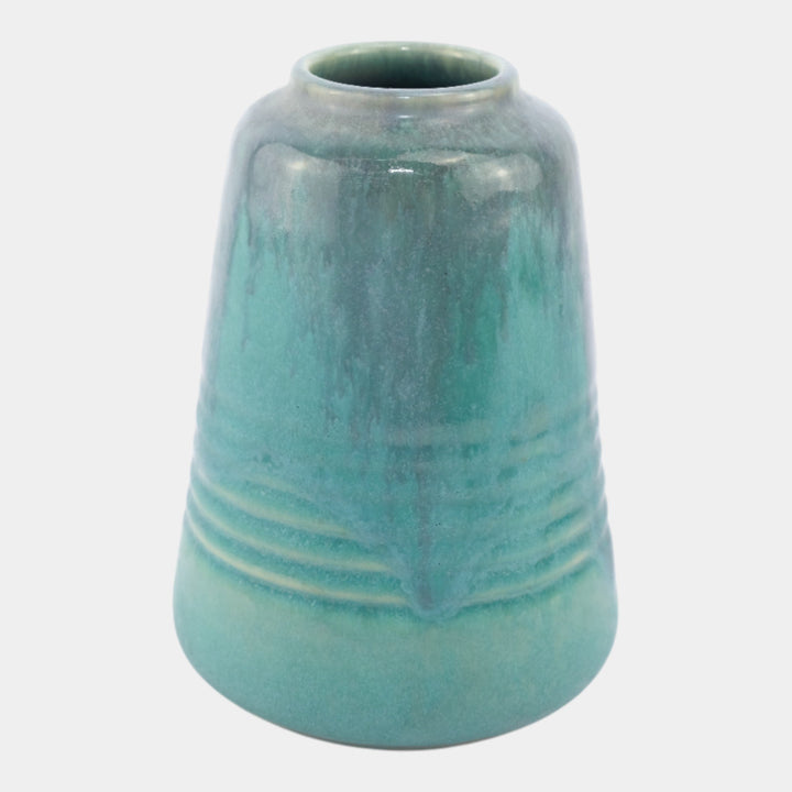 Roseville Imperial II Blue 1930 Vintage Art Deco Pottery Vase 468-5 - Just Art Pottery