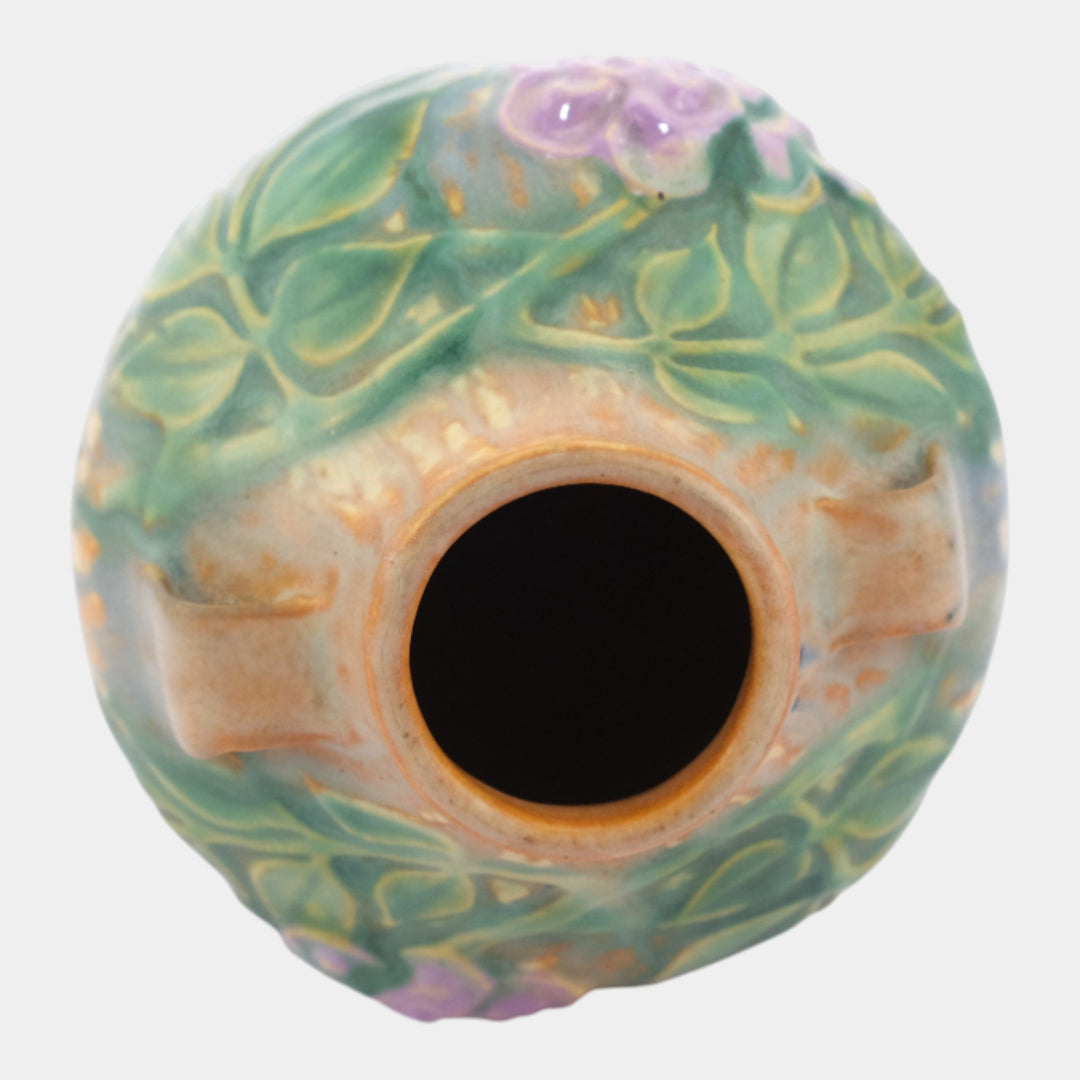 Roseville Wisteria Blue 1933 Vintage Art Deco Pottery Ceramic Vase 630-6 - Just Art Pottery