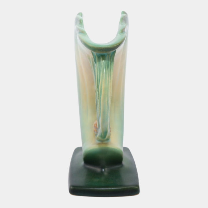 Roseville Pine Cone Green 1953 Mid Century Modern Art Pottery Flower Vase 472-6 - Just Art Pottery