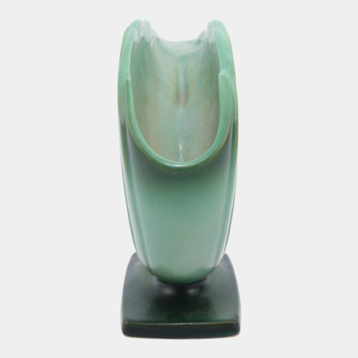 Roseville Pine Cone Green 1953 Mid Century Modern Art Pottery Flower Vase 472-6 - Just Art Pottery
