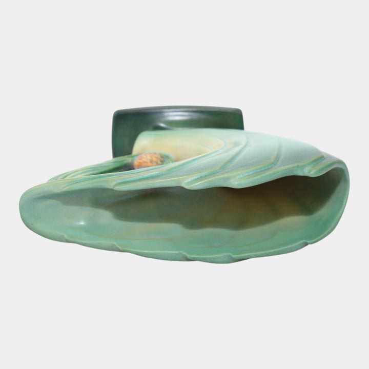 Roseville Pine Cone Green 1953 Mid Century Modern Art Pottery Flower Vase 472-6 - Just Art Pottery