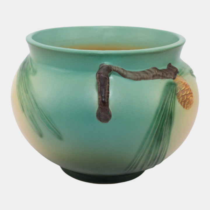 Roseville Pine Cone Green Vintage Art Pottery Ceramic Jardiniere 401-6