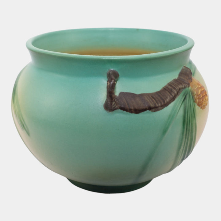 Roseville Pine Cone Green Vintage Art Pottery Ceramic Jardiniere 401-6