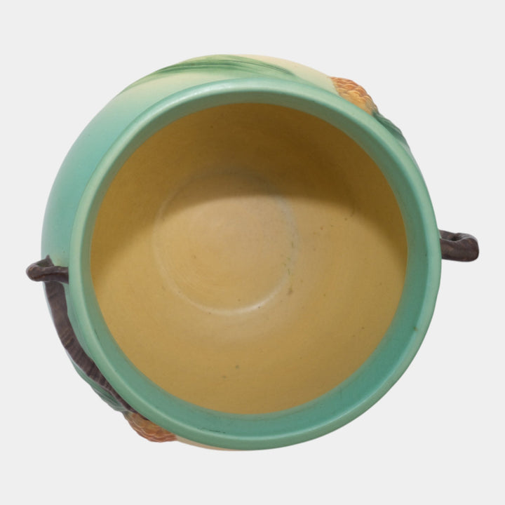 Roseville Pine Cone Green Vintage Art Pottery Ceramic Jardiniere 401-6