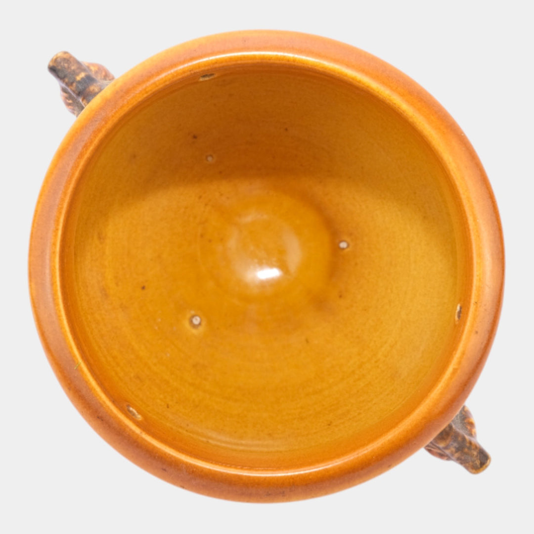 Roseville Pine Cone Brown 1935 Vintage Art Pottery Hanging Basket Planter 351