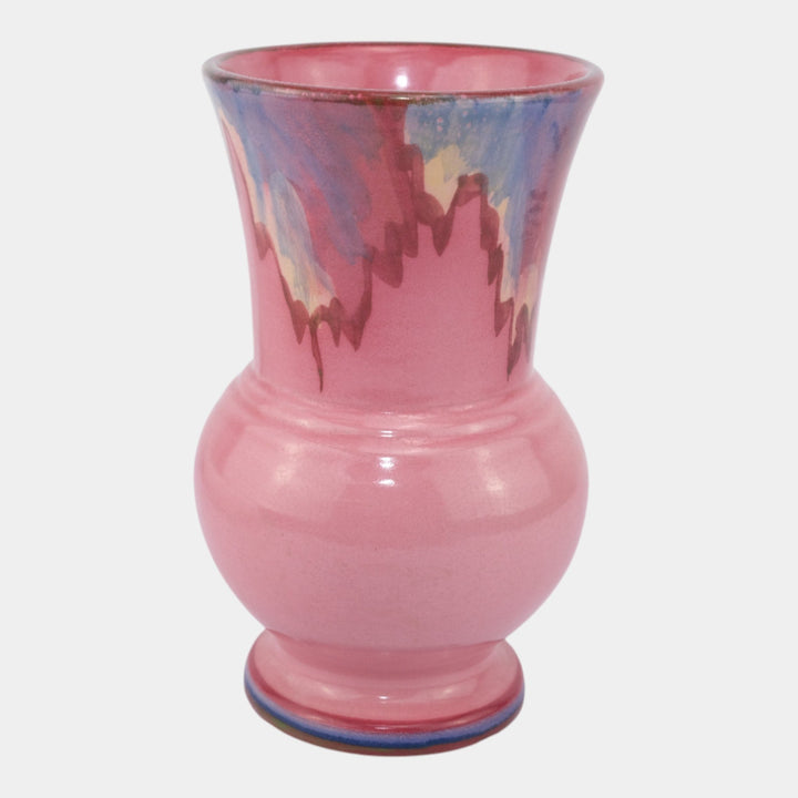 Weller Juneau 1920s-30s Vintage Art Deco Pottery Red Pink Ceramic Vase