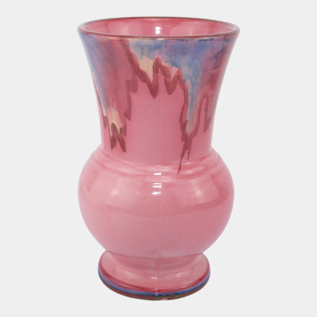 Weller Juneau 1920s-30s Vintage Art Deco Pottery Red Pink Ceramic Vase