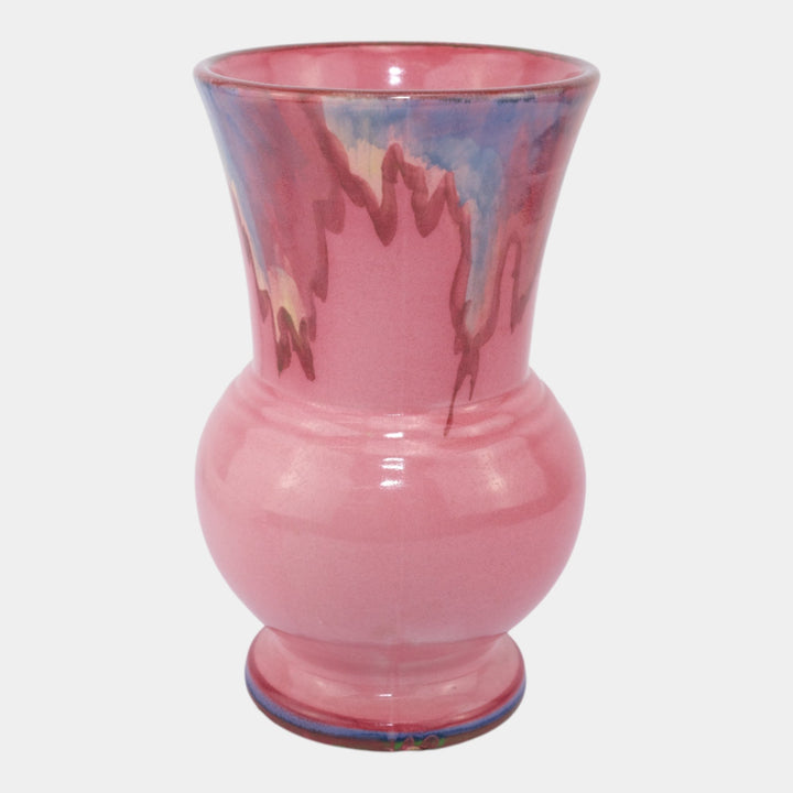 Weller Juneau 1920s-30s Vintage Art Deco Pottery Red Pink Ceramic Vase
