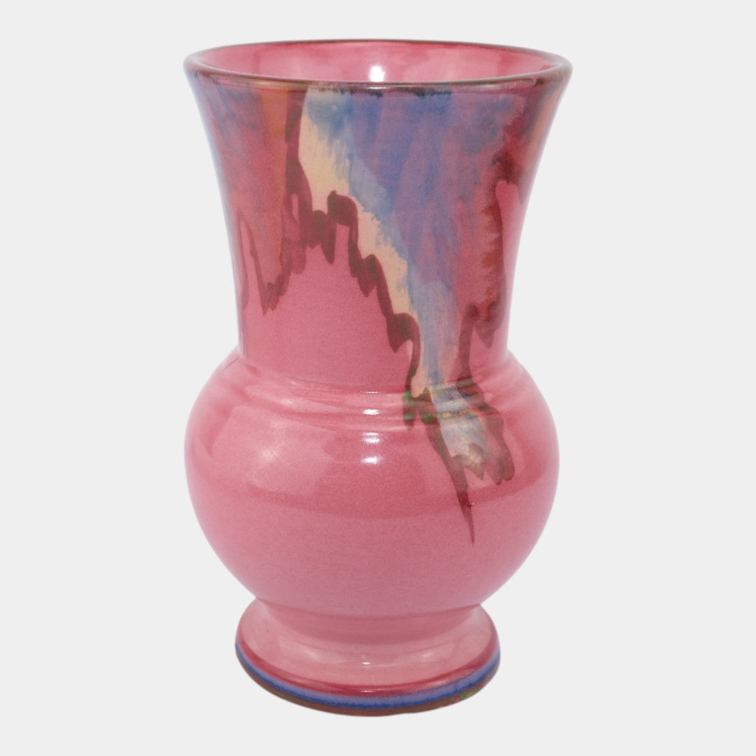 Weller Juneau 1920s-30s Vintage Art Deco Pottery Red Pink Ceramic Vase