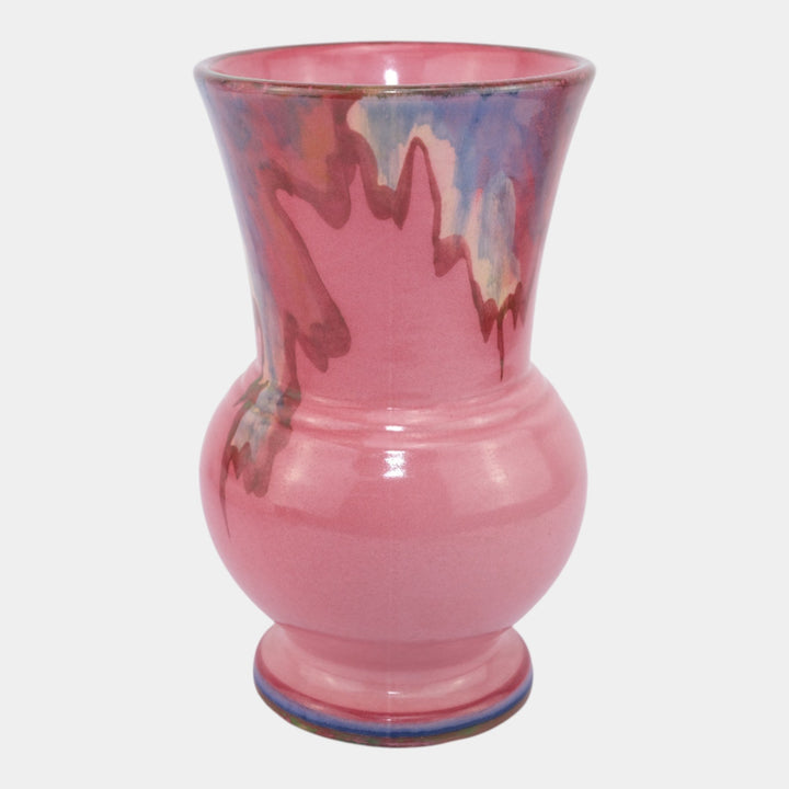 Weller Juneau 1920s-30s Vintage Art Deco Pottery Red Pink Ceramic Vase