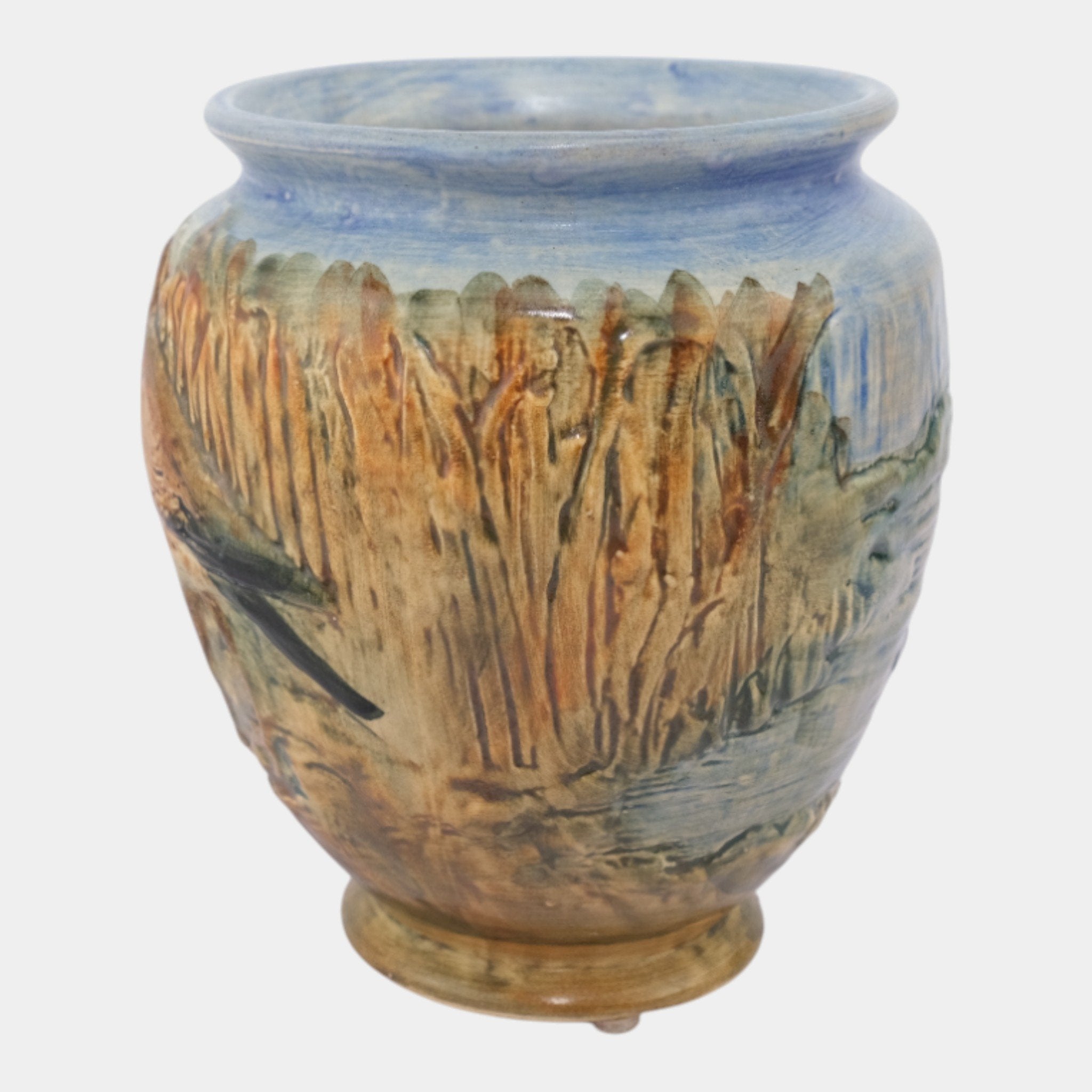 Weller Glendale 1920s Vintage Art Pottery Bird With A Nest Ceramic