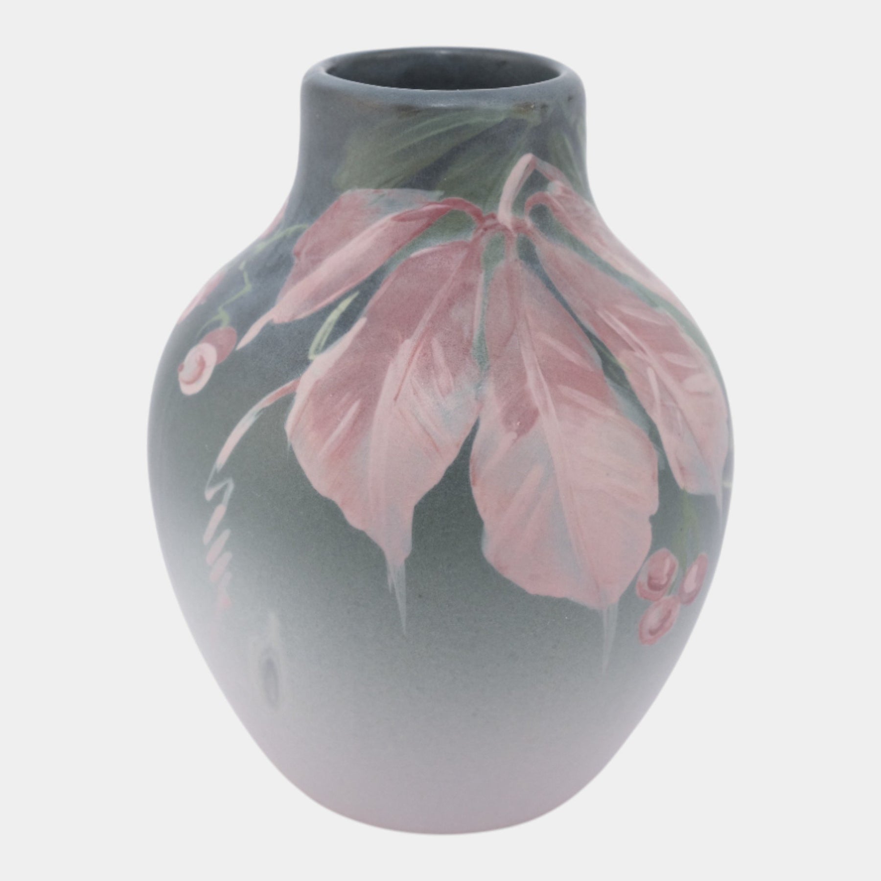 Weller Hudson 1920s Vintage Art Pottery Hand Painted Pink Floral