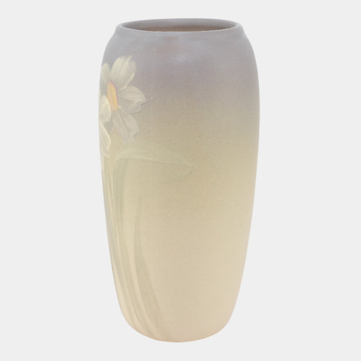 Weller Hudson 1920s Vintage Art Pottery Hand Painted Daffodil Vase