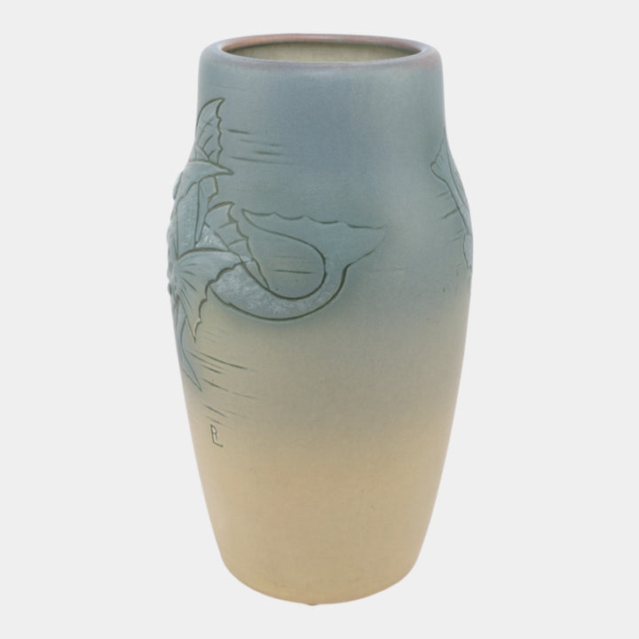 Weller Cameo Jewel Vintage Art Pottery Matte Glaze Fish Vase Rudolph Lorber - Just Art Pottery
