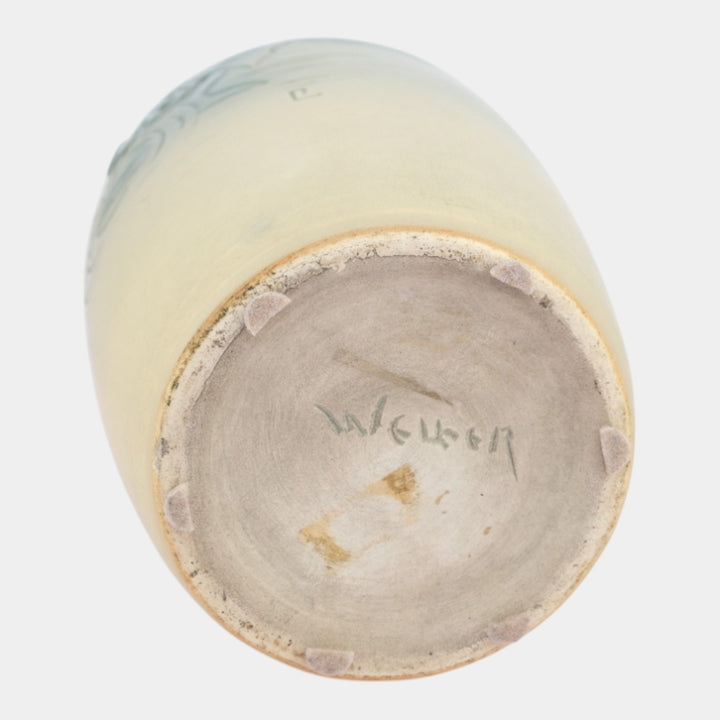 Weller Cameo Jewel Vintage Art Pottery Matte Glaze Fish Vase Rudolph Lorber - Just Art Pottery