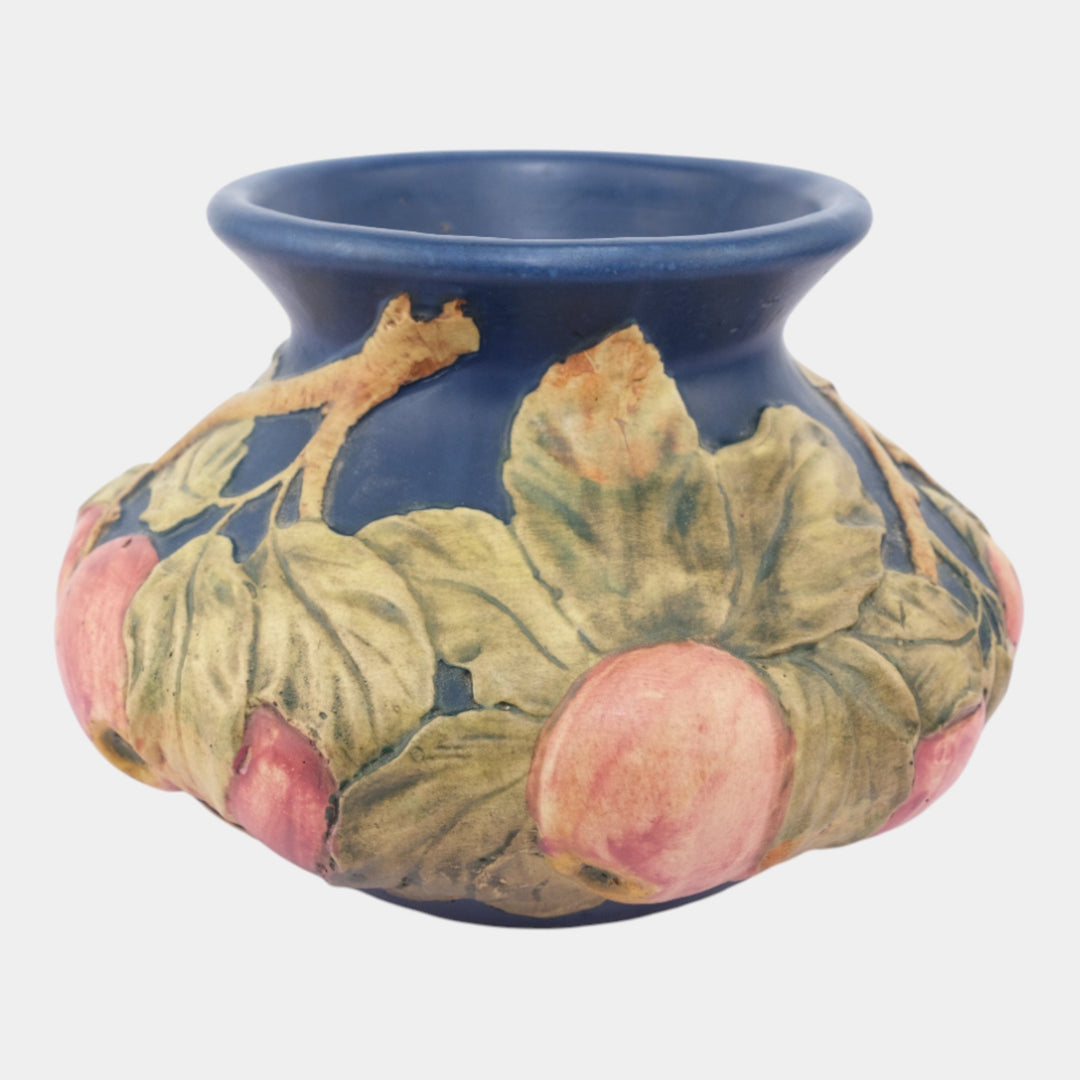 Weller Baldin 1915-20 Arts And Crafts Blue Bulbous Red Apple Large Pottery Vase