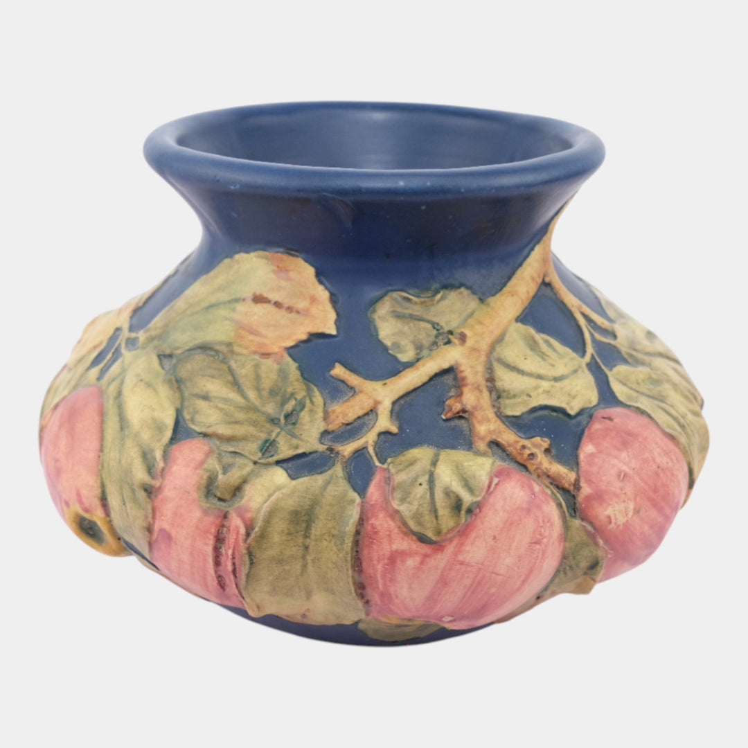 Weller Baldin 1915-20 Arts And Crafts Blue Bulbous Red Apple Large Pottery Vase