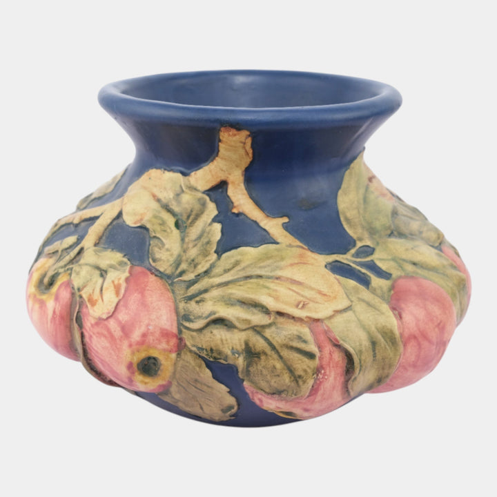 Weller Baldin 1915-20 Arts And Crafts Blue Bulbous Red Apple Large Pottery Vase