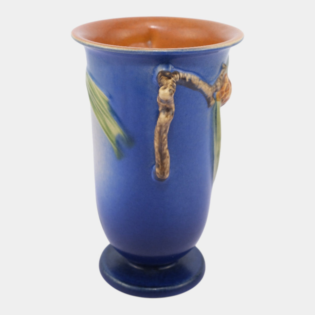 Roseville Pine Cone Blue 1936 Vintage Art Pottery Ceramic Vase 907-7