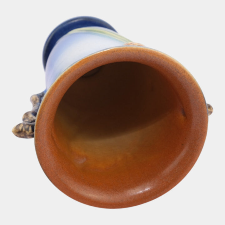 Roseville Pine Cone Blue 1936 Vintage Art Pottery Ceramic Vase 907-7