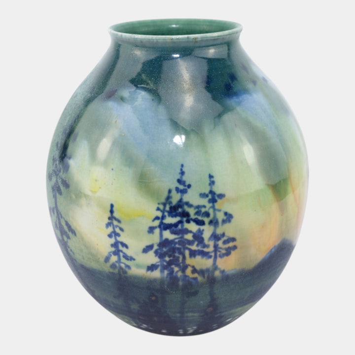 Tim Eberhardt Studio Art Pottery Hand Made Mountain Night Sky Bulbous Vase
