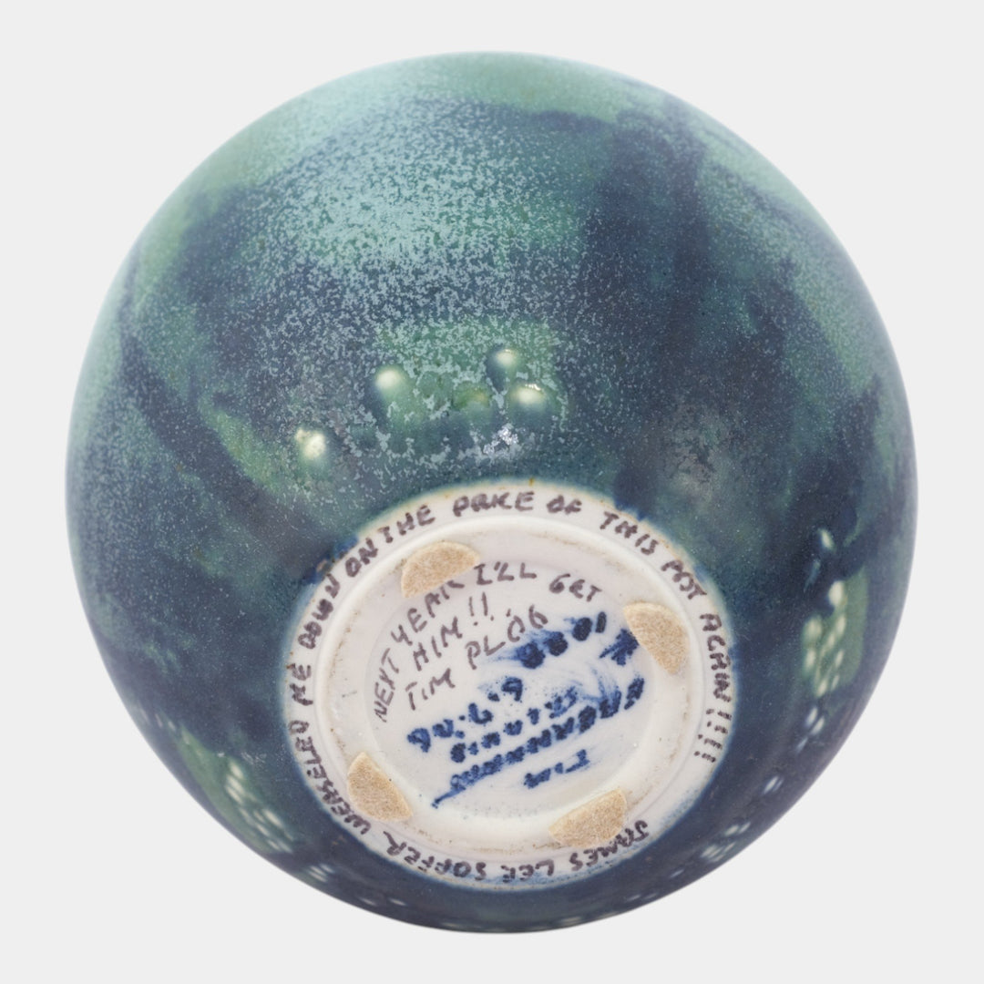 Tim Eberhardt Studio Art Pottery Hand Made Mountain Night Sky Bulbous Vase