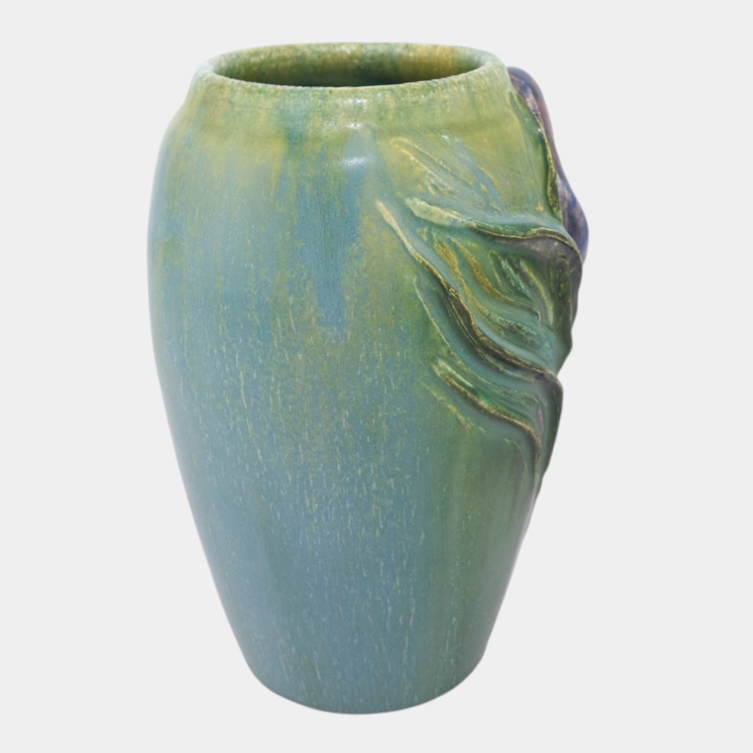 Jesse Wolf Studio 2008 Contemporary Hand Made Art Pottery Bird In The Grass Vase