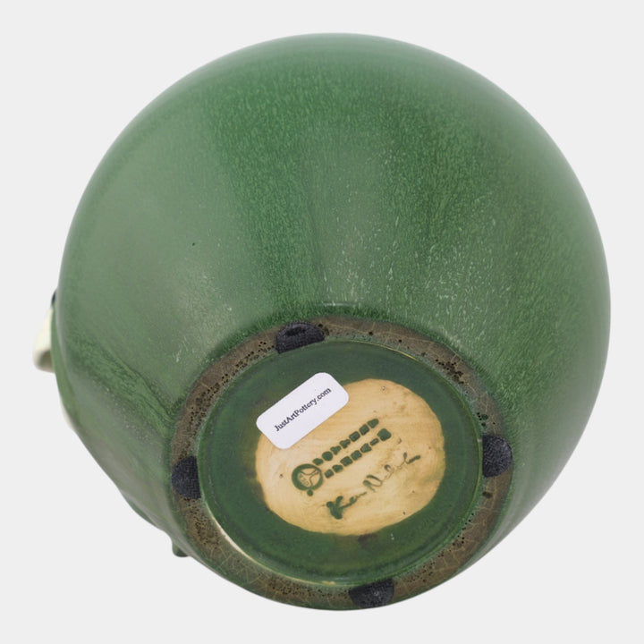 Ephraim Faience Hand Made Pottery Matte Green Breath Of Spring Ceramic Vase