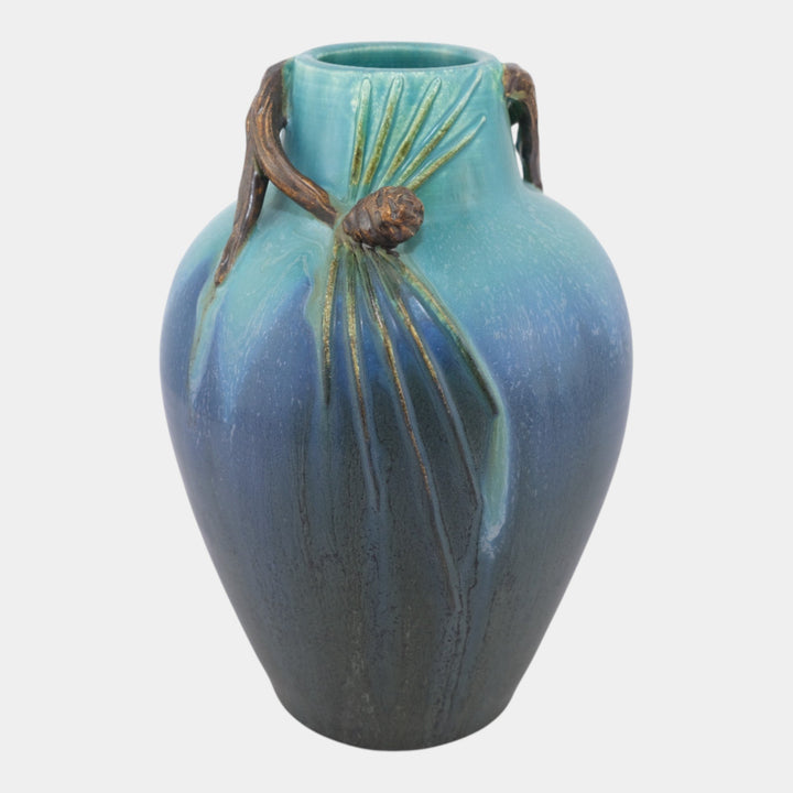 Ephraim Faience 2004 Hand Made Pottery Northern Lights Caribou Vase 405