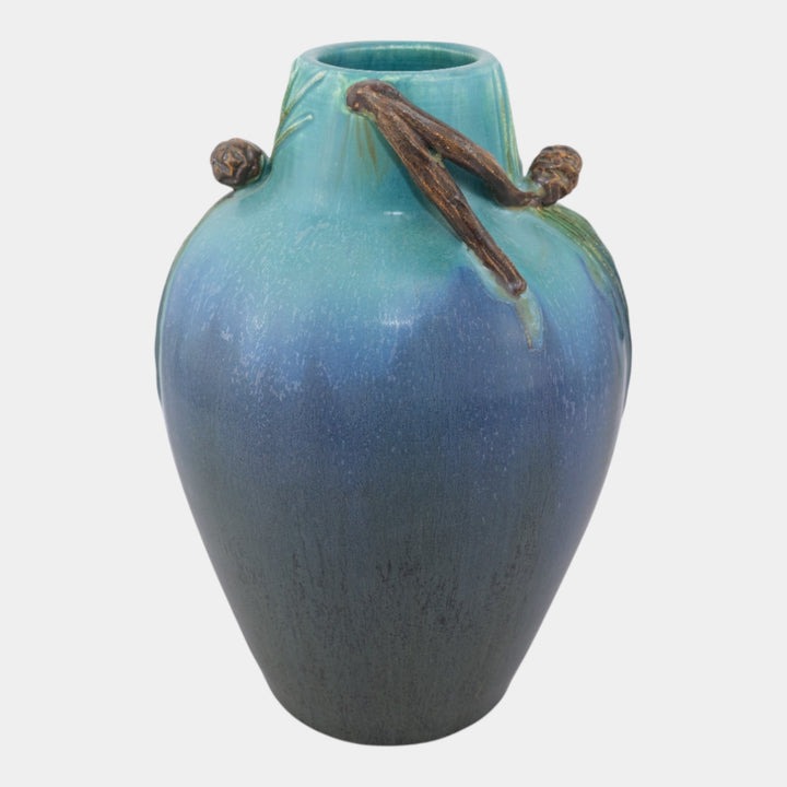 Ephraim Faience 2004 Hand Made Pottery Northern Lights Caribou Vase 405