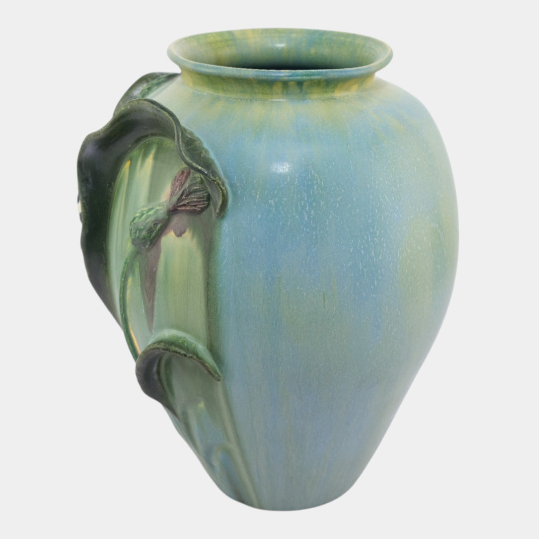 Jesse Wolf Studio Hand Made Art Pottery Golden Finch Vase