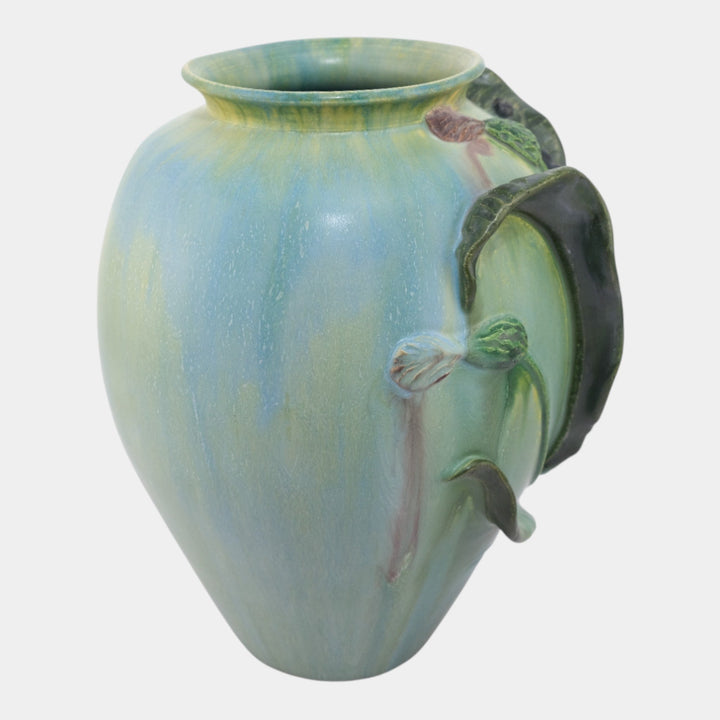 Jesse Wolf Studio Hand Made Art Pottery Golden Finch Vase