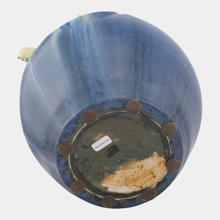 Ephraim Faience 2003 Show Vase Hand Pottery Blue Polar Bear Ceramic Vase