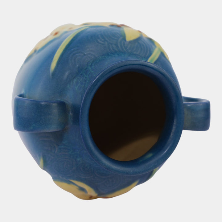 Roseville Zephyr Lily Blue 1946 Mid Century Modern Art Pottery Vase 134-8