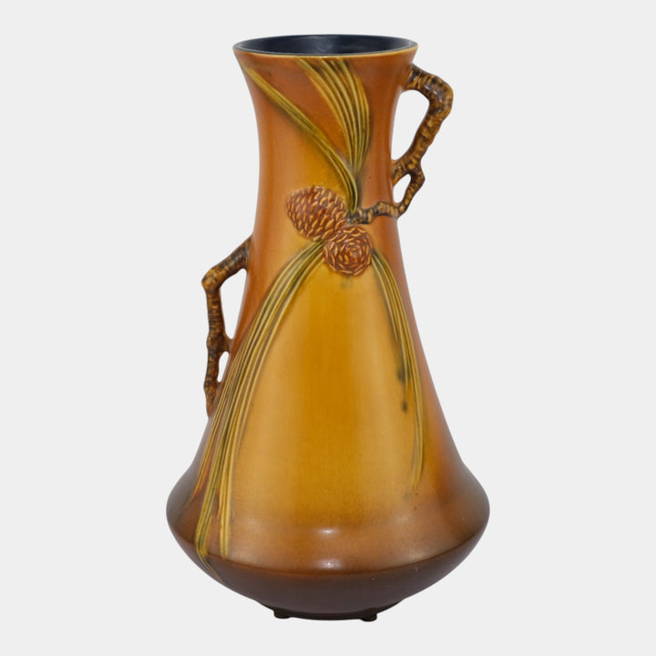 Roseville Pine Cone Brown 1940 Vintage Art Pottery Tall Ceramic Vase 712-12