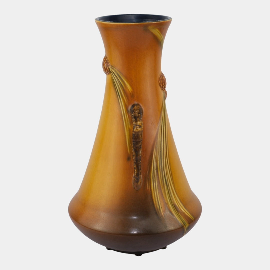 Roseville Pine Cone Brown 1940 Vintage Art Pottery Tall Ceramic Vase 712-12